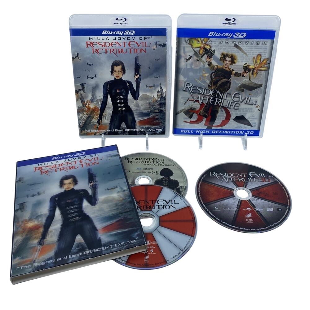 Resident Evil Retribution & Afterlife w/ Lenticular Slipcover Blu-ray 3D Set